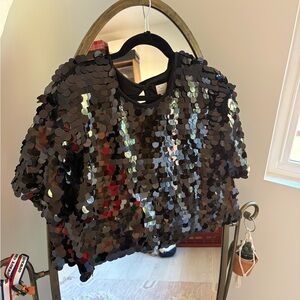 A New Day Black Sequin Top